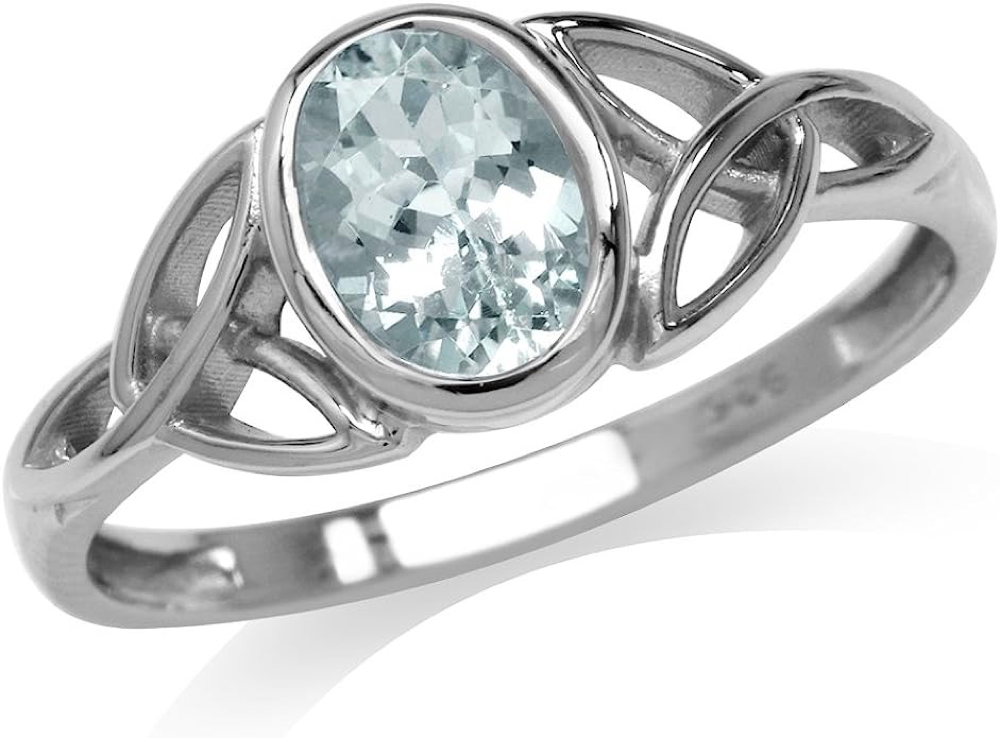 Unique Oval Cut Aquamarine Engagement Ring