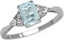 Unique Emerald Cut Aquamarine Engagement Ring