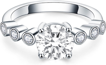 Vintage Round Cut White Topaz  Engagement Ring