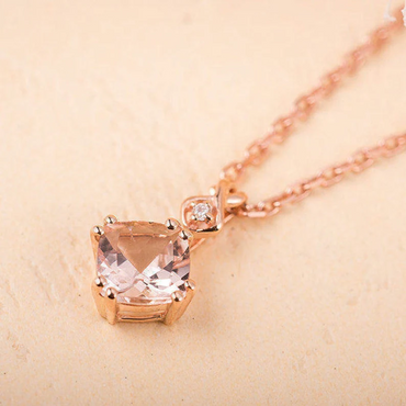 Rose Gold Morganite Pendant Necklace