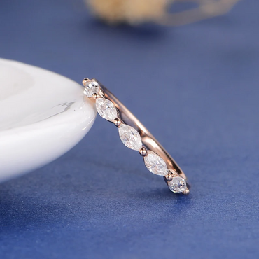 Unique Moissanite Wedding Band