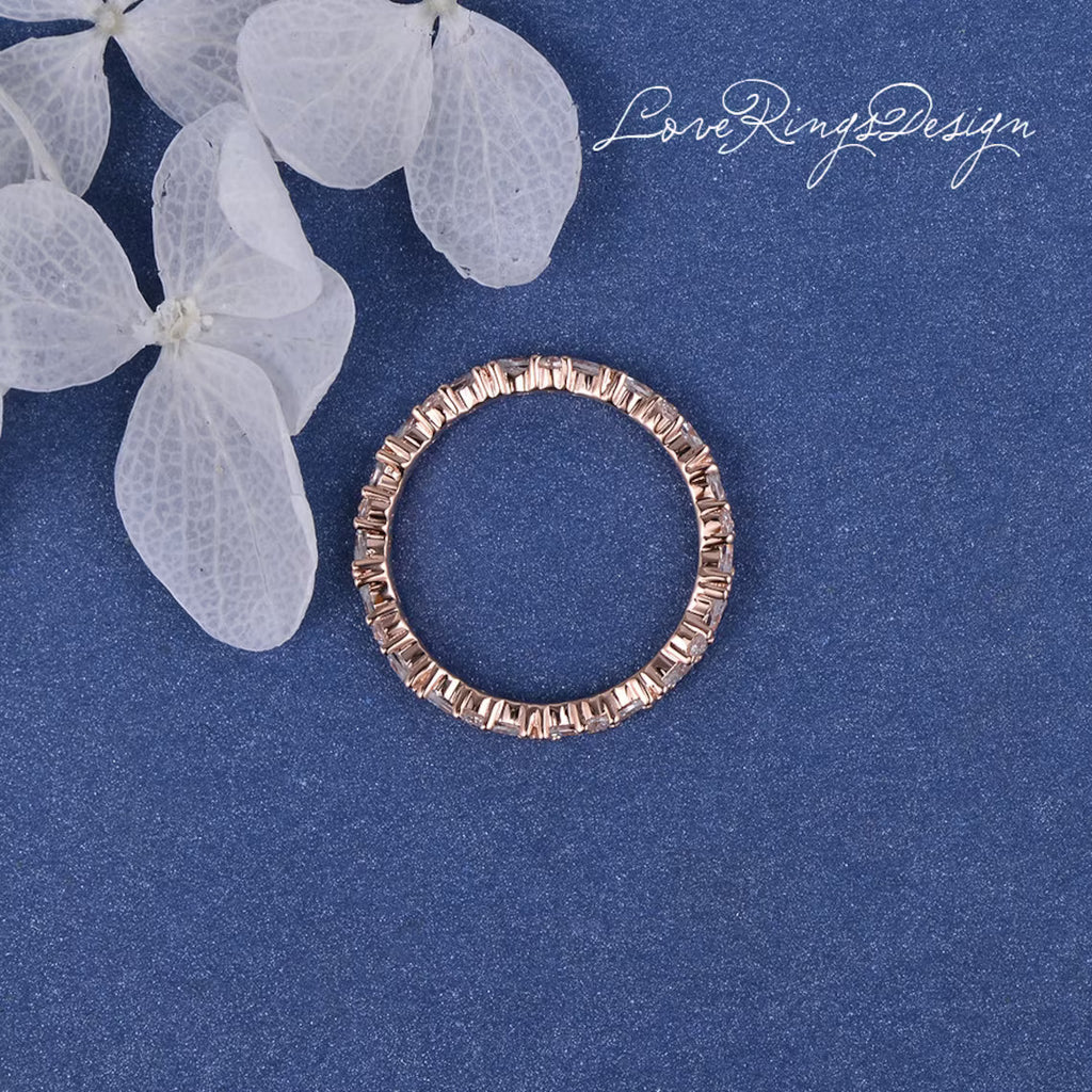 Full Eternity Marquise Moissanite Wedding Band