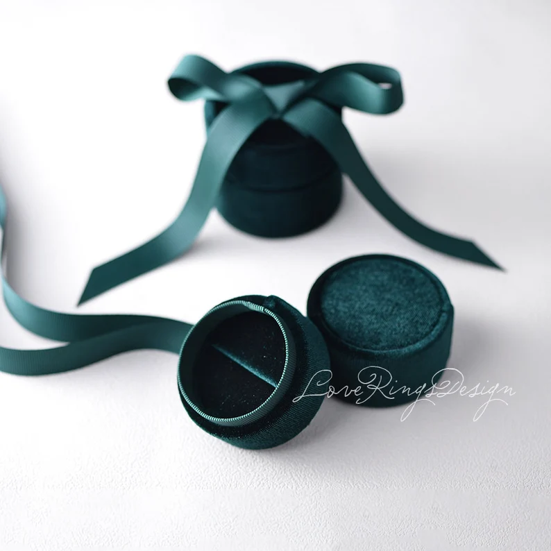 Velvet Wedding Ring Box Jewelry Box Necklace Box - Loveringsdesign
