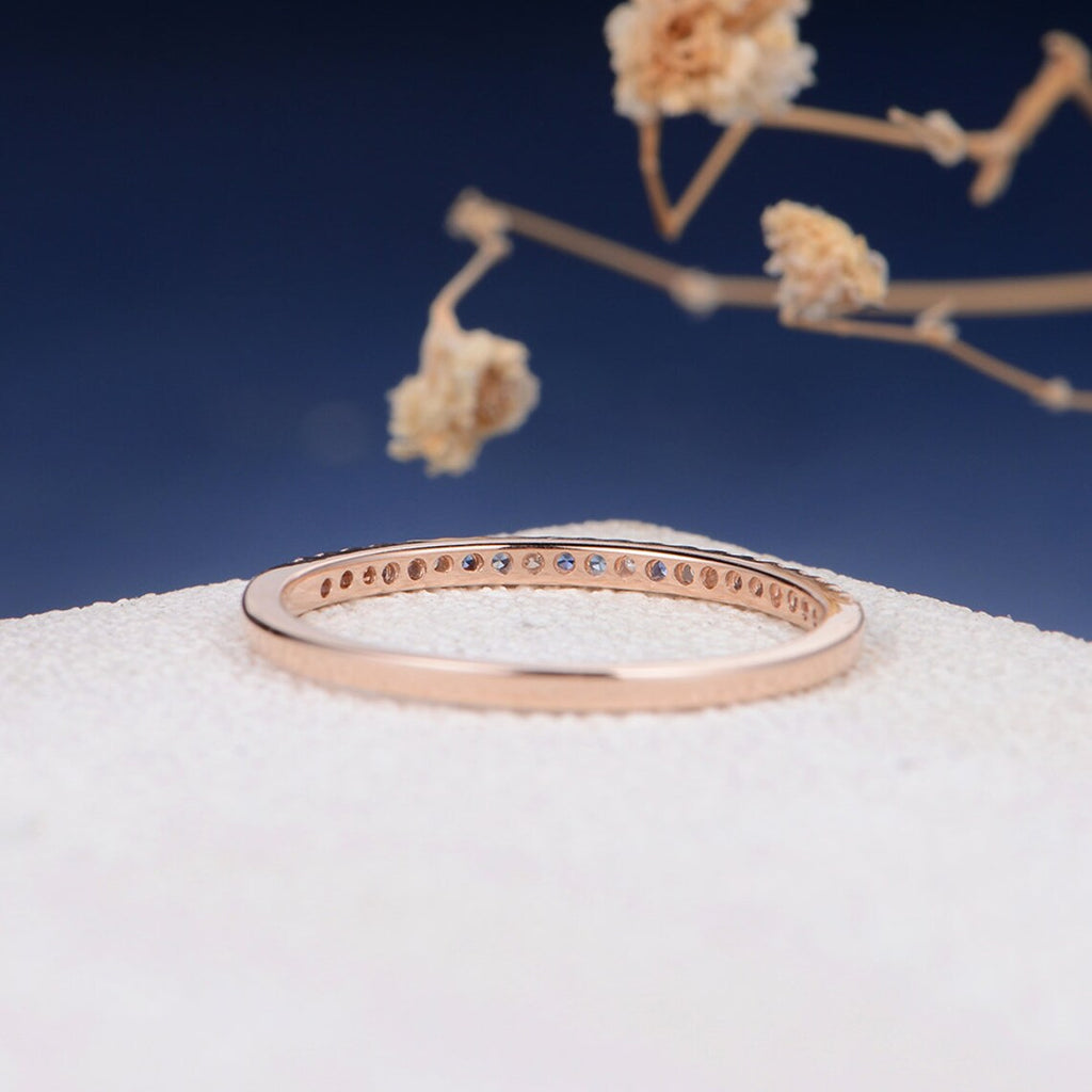 Gradient Blue Sapphire Wedding Band