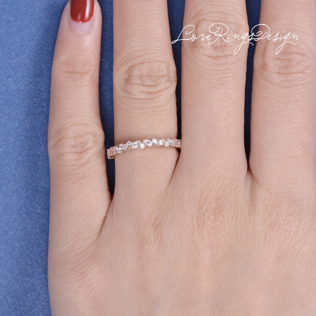 Full Eternity Marquise Moissanite Wedding Band