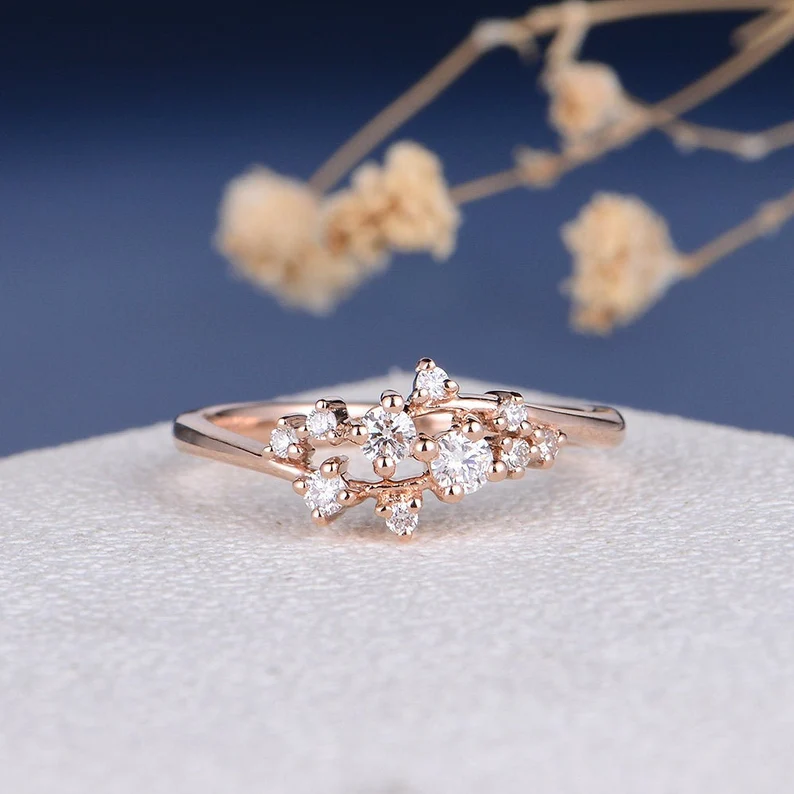 Rose Gold Twig Wedding Band