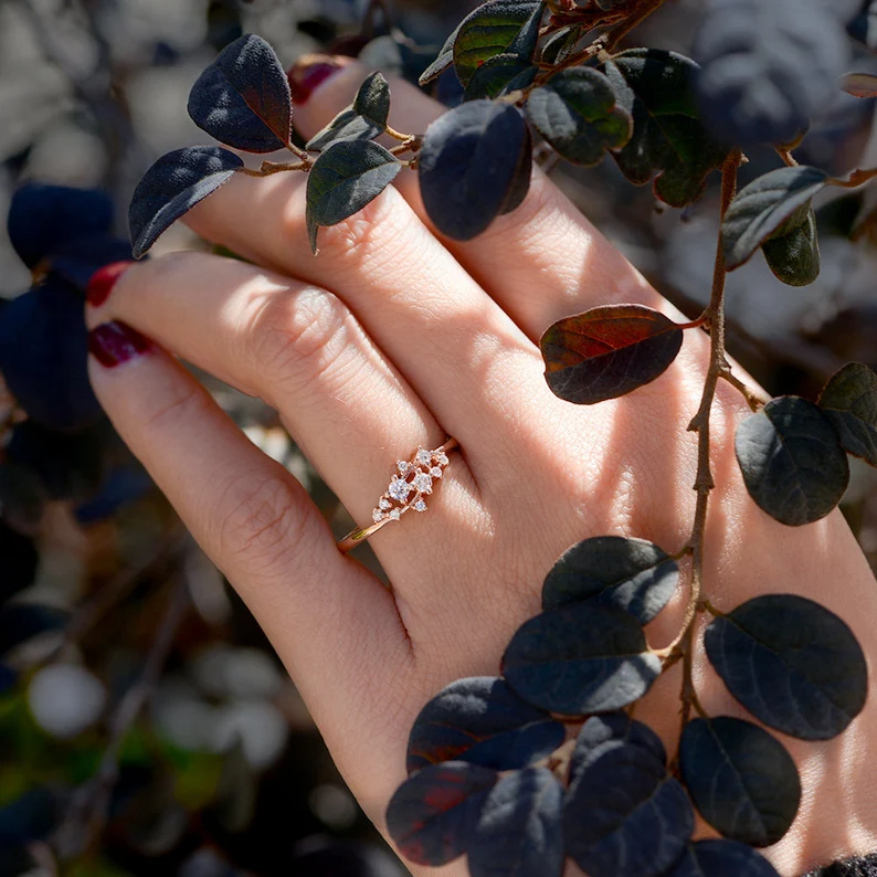 Rose Gold Twig Wedding Band