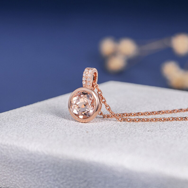 Rose Gold Morganite Pendant Necklace