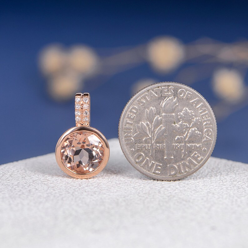 Rose Gold Morganite Pendant Necklace
